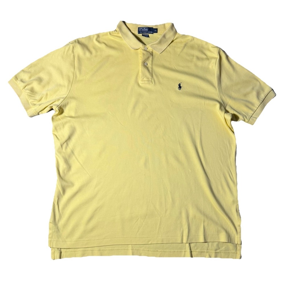 Polo Ralph Lauren Yellow Polo Shirt XL Classic Pony Logo Short Sleeve Cotton